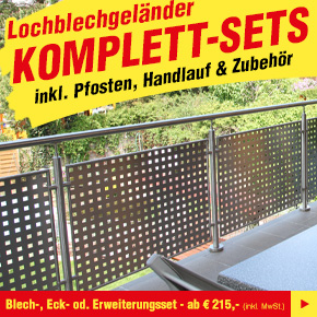 Edelstahl Lochblechgeländer Komplett Sets