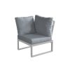 Loungeecksofa Lissabon aus Aluminium - Aluminiumfarbe: graualuminium, Stofffarbe: dunkelgrau