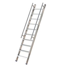 Alu Profi Stufenanlegeleiter Mod. 220 mit 2 Handläufen - Stufenanzahl: 10, Leiternlänge (L): 2,53 m