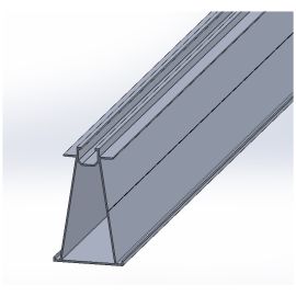 Aluminium Querträger / Profil - Querschnitt: 140 x 84 mm, Länge: 3300 mm, Farbe: blank, Abverkauf Restposten