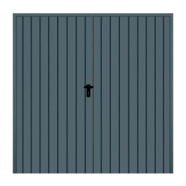 Stahl Flügeltor 2-flügelig mit Dämmung - Maße: 2000 x 2000 mm (B x H), Farbe: anthrazit RAL 7016, Öffnungsrichtung: DIN links