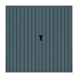 Stahl Flügeltor 2-flügelig mit Dämmung - Maße: 2000 x 2000 mm (B x H), Farbe: anthrazit RAL 7016, Öffnungsrichtung: DIN rechts