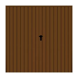 Stahl Flügeltor 2-flügelig mit Dämmung - Maße: 2000 x 2000 mm (B x H), Farbe: braun RAL 8014, Öffnungsrichtung: DIN rechts