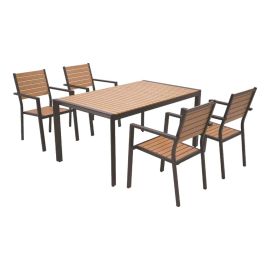 Gartengarnitur Atlanta 5-teilig - Aluminiumfarbe: anthrazit