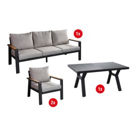 Gartenmöbelset Lissabon 4-teilig - Farbe: anthrazit